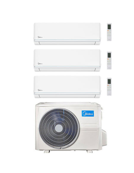 Climatizzatore Condizionatore Midea Evolution R32 WiFi Trial Split 9000 + 9000 + 12000 BTU con U.E. M4O-36FN8-Q INVERTER Clas...