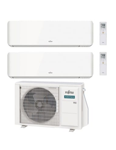 Climatizzatore Condizionatore Fujitsu serie KM *Wifi Opzionale Dual Split Inverter 9000 + 12000 BTU con U.E. AOEG14KBCA Class...