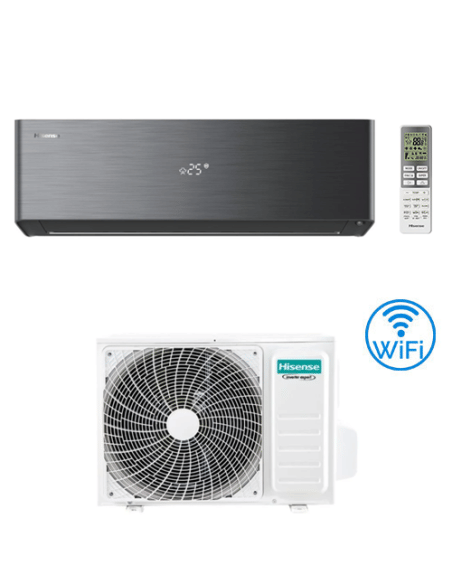 Climatizzatore Condizionatore Hisense Energy Pro X BLACK R32 Wifi 12000 BTU QH35XV4BG INVERTER Classe A+++/A+++ - Climaway