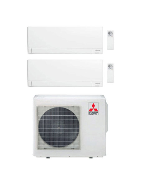 Climatizzatore Condizionatore Mitsubishi MSZ-AY Wifi R32 Dual Split Inverter 12000 + 18000 BTU con U.E. MXZ-4F80VF Classe A++...