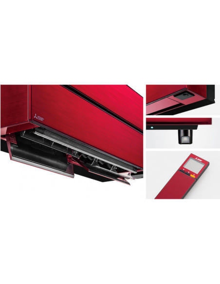 Climatizzatore Condizionatore Mitsubishi Kirigamine Style + Console Wifi R32 Rosso Dual Split Inverter 9000 + 12000 BTU con U...