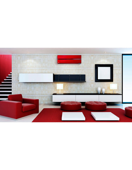 Climatizzatore Condizionatore Mitsubishi Kirigamine Style + Console Wifi R32 Rosso Dual Split Inverter 9000 + 12000 BTU con U...